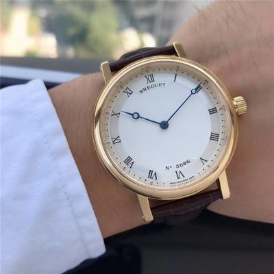 Replica Classique Japan Miyota 8215 Automatic Movement Mens Watch White Dial Leather Strap E07