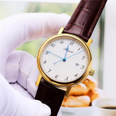 Replica Classique Japan Miyota 8215 Automatic Movement Mens Watch White Dial Leather Strap E08