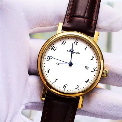 Replica Classique Japan Miyota 8215 Automatic Movement Mens Watch White Dial Leather Strap E08