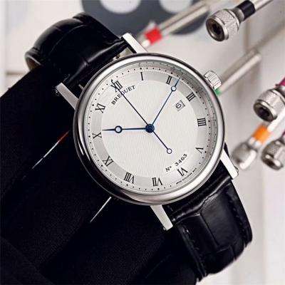 Replica Classique Japan Miyota 8215 Automatic Movement Mens Watch White Dial Leather Strap B E10