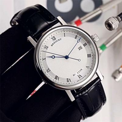 Replica Classique Japan Miyota 8215 Automatic Movement Mens Watch White Dial Leather Strap B E10