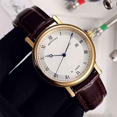 Replica Classique Japan Miyota 8215 Automatic Movement Mens Watch White Dial Leather Strap B E10