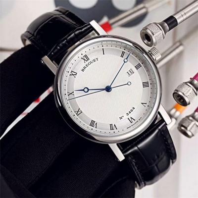 Replica Classique Japan Miyota 8215 Automatic Movement Mens Watch White Dial Leather Strap B E10