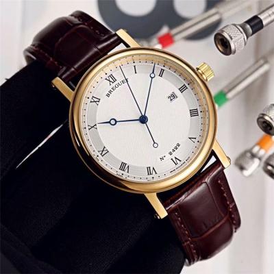 Replica Classique Japan Miyota 8215 Automatic Movement Mens Watch White Dial Leather Strap B E10