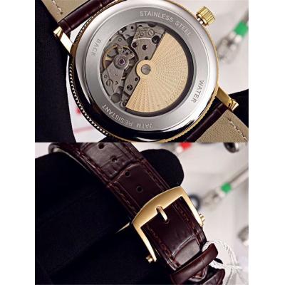 Replica Classique Japan Miyota 8215 Automatic Movement Mens Watch White Dial Leather Strap B E10