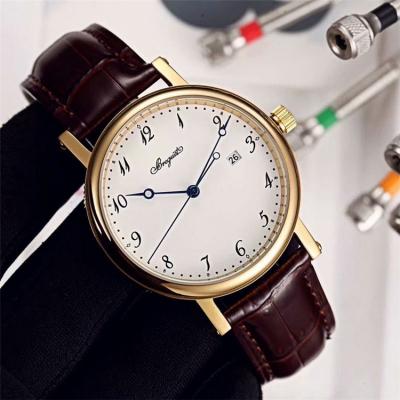 Replica Classique Japan Miyota 8215 Automatic Movement Mens Watch White Dial Leather Strap C E10