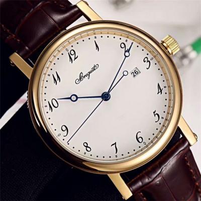 Replica Classique Japan Miyota 8215 Automatic Movement Mens Watch White Dial Leather Strap C E10