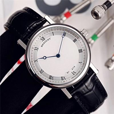 Replica Classique Japan Miyota 8215 Automatic Movement Mens Watch White Dial Leather Strap E11