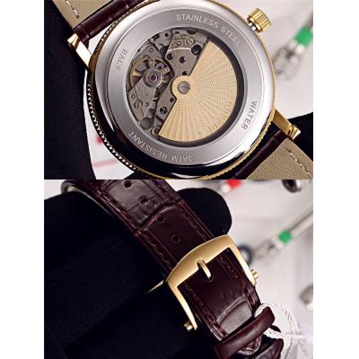 Replica Classique Japan Miyota 8215 Automatic Movement Mens Watch White Dial Leather Strap E12