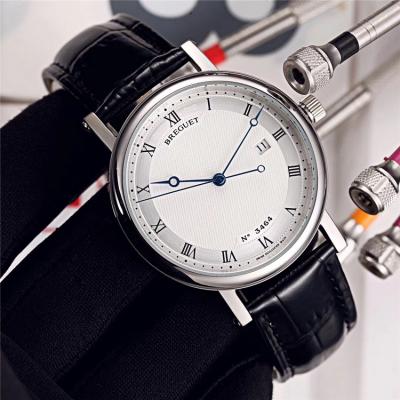 Replica Classique Japan Miyota 8215 Automatic Movement Mens Watch White Dial Leather Strap E12