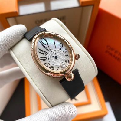 Replica Reine De Naples A21J Automatic Movement Womens Watch MOP Dial Diamonds Case Leather Strap E16