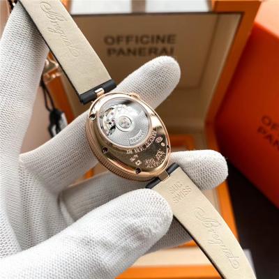 Replica Reine De Naples A21J Automatic Movement Womens Watch MOP Dial Diamonds Case Leather Strap E16