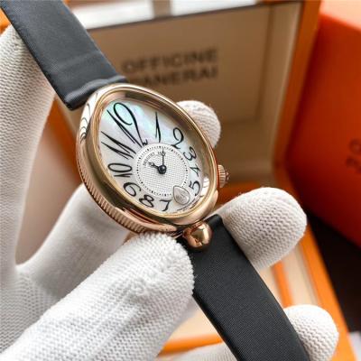 Replica Reine De Naples A21J Automatic Movement Womens Watch MOP Dial Diamonds Case Leather Strap E16