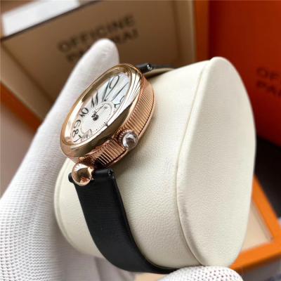 Replica Reine De Naples A21J Automatic Movement Womens Watch MOP Dial Diamonds Case Leather Strap E16