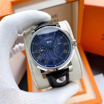 Replica Classique A21J Automatic Movement Mens Watch Blue Dial Leather Strap A E17