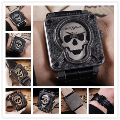 Replica Instruments A21J Automatic Movement Mens Watch Skull Dial Leather Strap E01