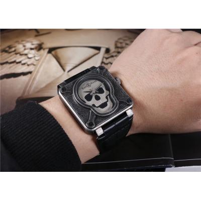 Replica Instruments A21J Automatic Movement Mens Watch Skull Dial Leather Strap E01