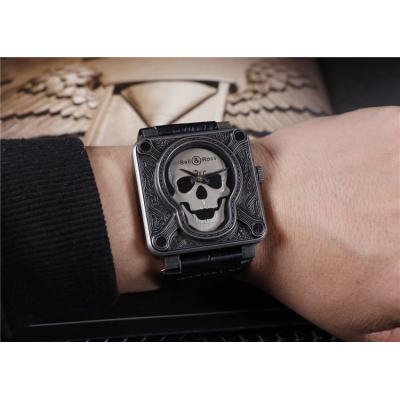 Replica Instruments A21J Automatic Movement Mens Watch Skull Dial Leather Strap E01