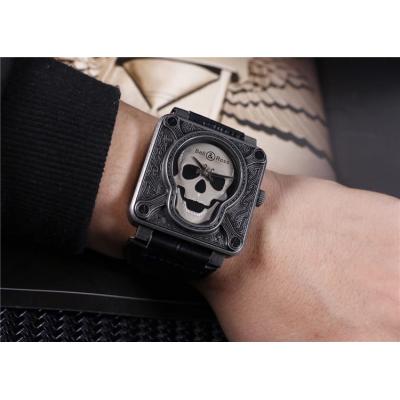 Replica Instruments A21J Automatic Movement Mens Watch Skull Dial Leather Strap E01