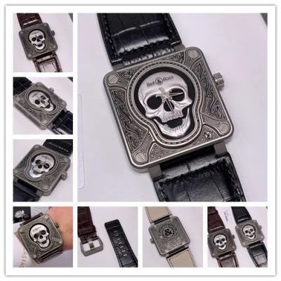 Replica Instruments A21J Automatic Movement Mens Watch Skull Dial Leather Strap F04