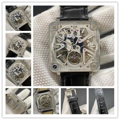 Replica Experimental A21J Automatic Movement Mens Watch Skeleton Dial Leather Strap F08