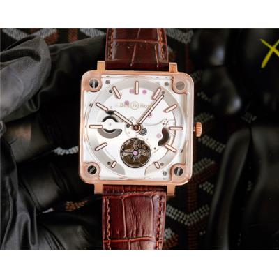 Replica Experimental  A21J Automatic Movement Mens Watch White Tourbillon Dial Leather Strap F10