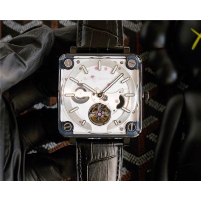 Replica Experimental  A21J Automatic Movement Mens Watch White Tourbillon Dial Leather Strap F10