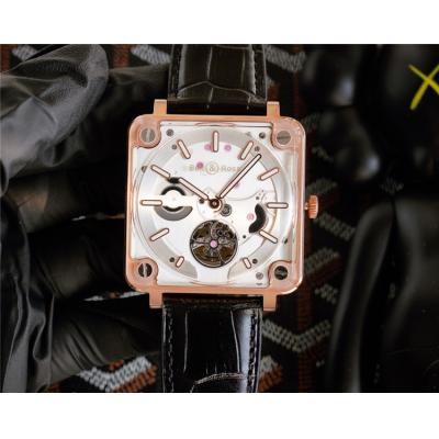 Replica Experimental  A21J Automatic Movement Mens Watch White Tourbillon Dial Leather Strap F10