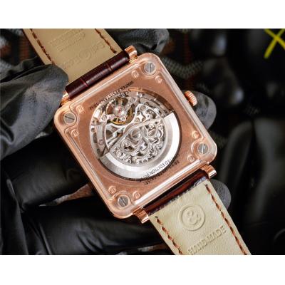 Replica Experimental  A21J Automatic Movement Mens Watch White Tourbillon Dial Leather Strap F10