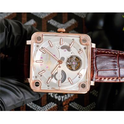 Replica Experimental  A21J Automatic Movement Mens Watch White Tourbillon Dial Leather Strap F10