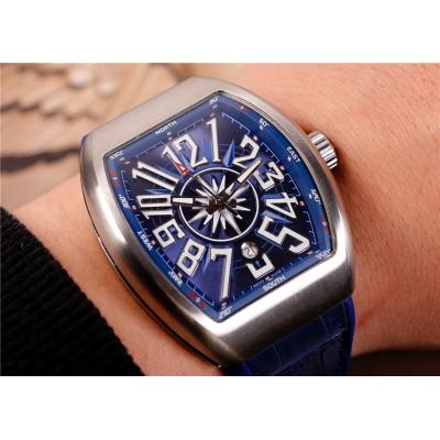 Replica Vanguard  A21j Automatic Movement Mens Watch Blue Dial Leather Strap E01