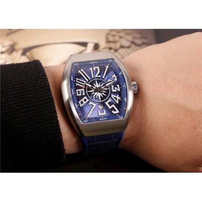 Replica Vanguard  A21j Automatic Movement Mens Watch Blue Dial Leather Strap E01