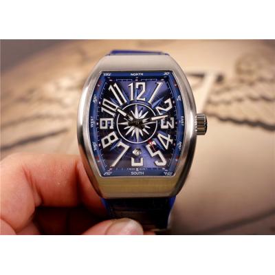 Replica Vanguard  A21j Automatic Movement Mens Watch Blue Dial Leather Strap E01