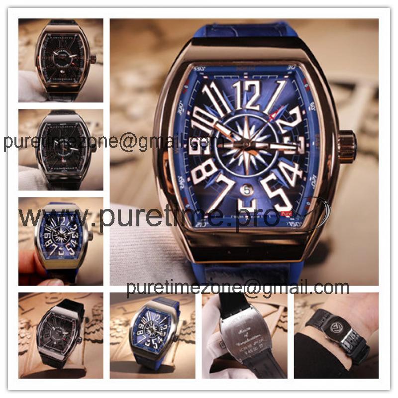 Replica Vanguard A21j Automatic Movement Mens Watch Blue Dial Leather Strap E30