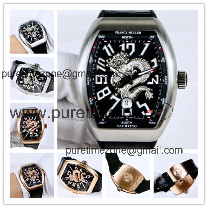 Replica Models A21j Automatic Movement Mens Watch Black Dial Leather Strap E40