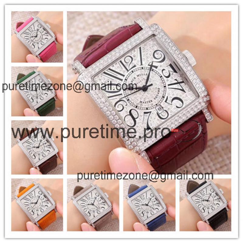 Replica Ladies'collectio Swiss Quartz Movement Mens/Womens Watch Full Diamonds Dial Diamonds Case Leather Strap E51