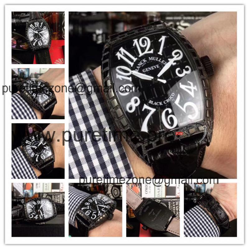 Replica Models Japan Miyota 8215 Automatic Movement Mens Watch Black Dial Leather Strap E62