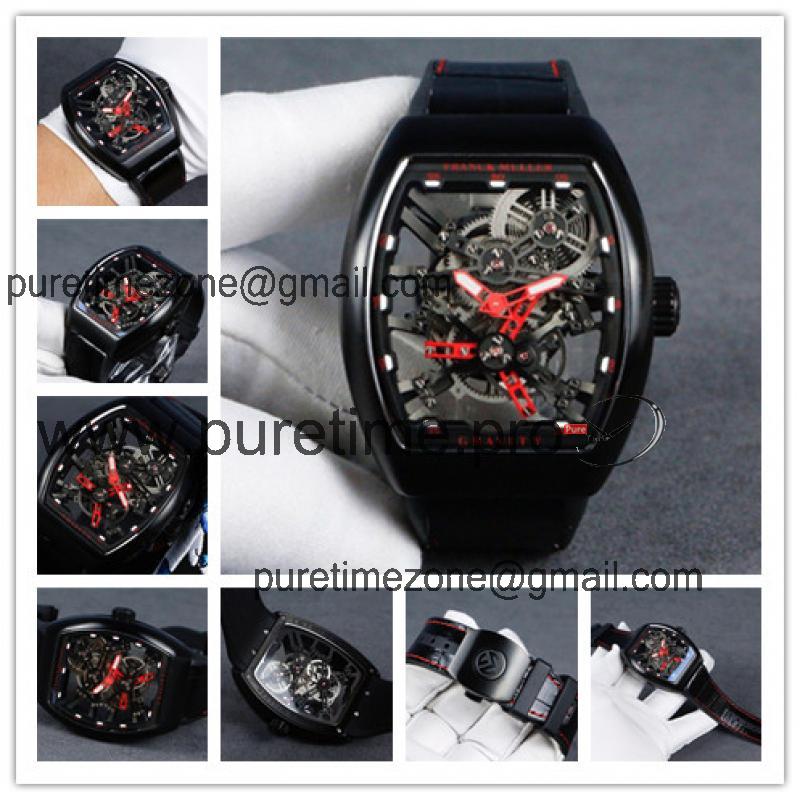 Replica Vanguard A21j Automatic Movement Mens Watch Skeleton Dial Leather Strap E95