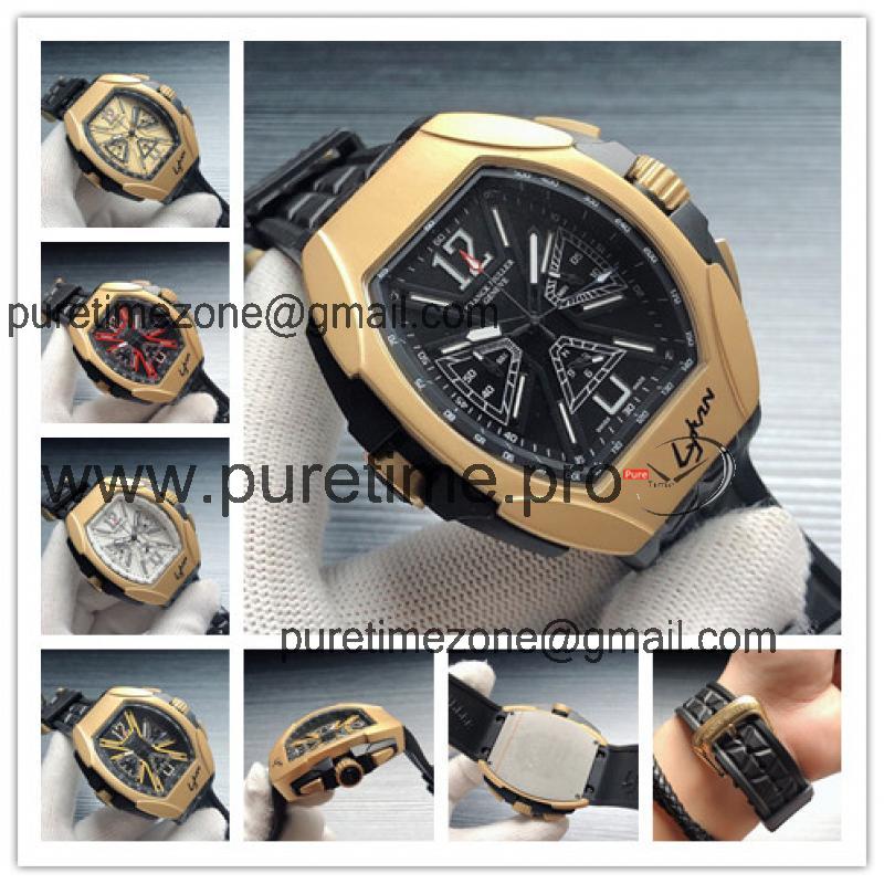 Replica The Conquistador Line Japan VK Quartz Chronograph Mens Watch Black Dial Rubber Strap A E112