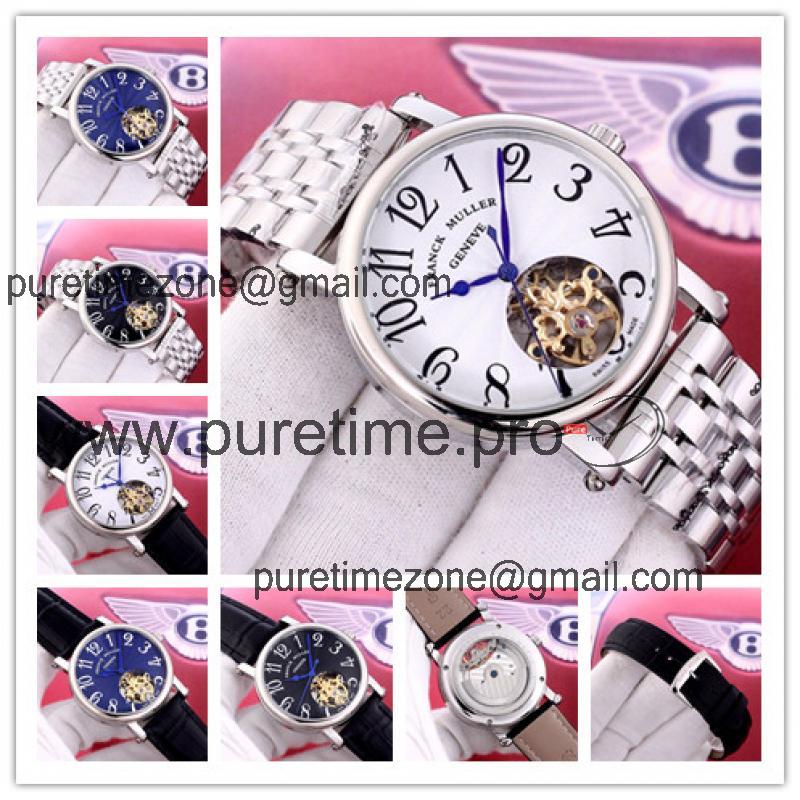 Replica Giga Tourbillon A21j Automatic Movement Mens Watch White Tourbillon Dial Stainless Steel B E134