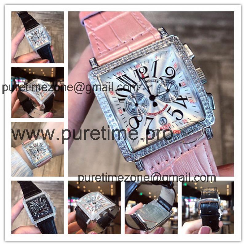 Replica Ladies'collection Swiss Quartz Movement Womens Watch Silver Dial Diamonds Case Leather Strap B E140