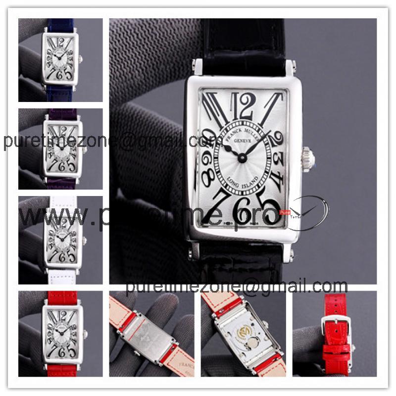 Replica Long Island Swiss Quartz Movement Womens Watch White Dial Leather Strap E222