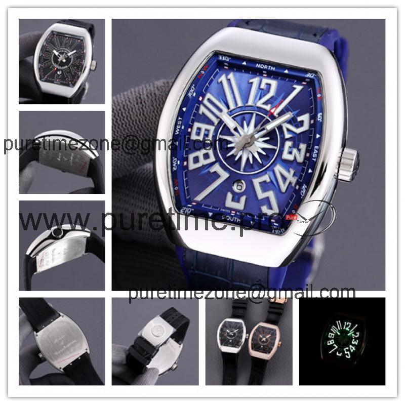 Replica Vanguard A2813 Automatic Movement Mens Watch Blue Dial Leather Strap E233