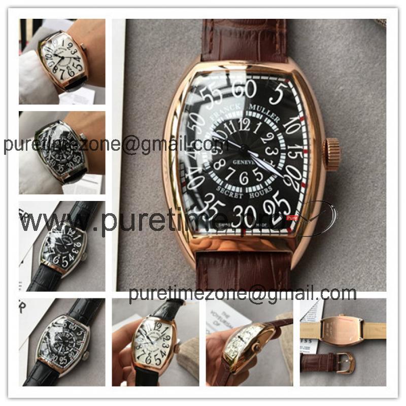 Replica Long Island A2813 Automatic Movement Mens Watch Black Dial Leather Strap G15