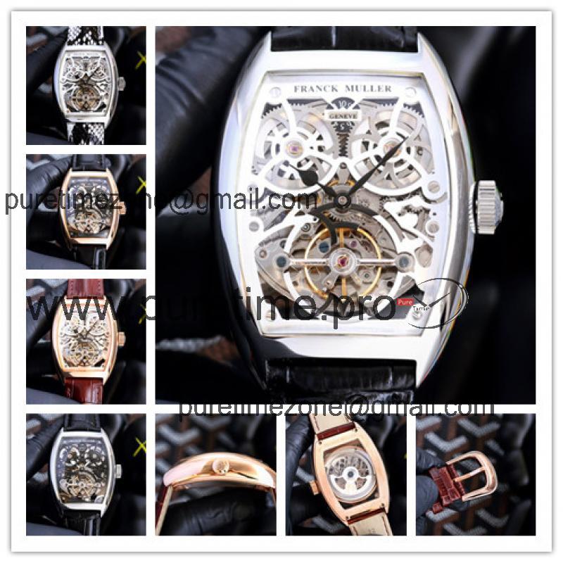 Replica Vanguard A21j Automatic Movement Mens Watch Skeleton Dial Leather Strap G17