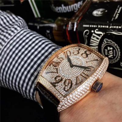 Replica Collection A21j Automatic Movement Mens Watch Diamonds Dial Leather Strap B E08