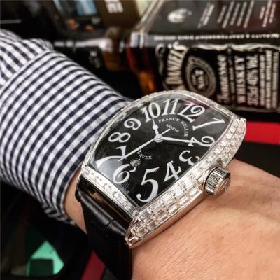 Replica Models A21j Automatic Movement Mens Watch White Dial Diamonds Case Leather Strap E11