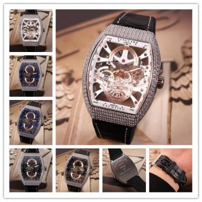 Replica Yachting A21j Automatic Movement Mens Watch Skeleton Dial Diamonds Case Leather Strap E17