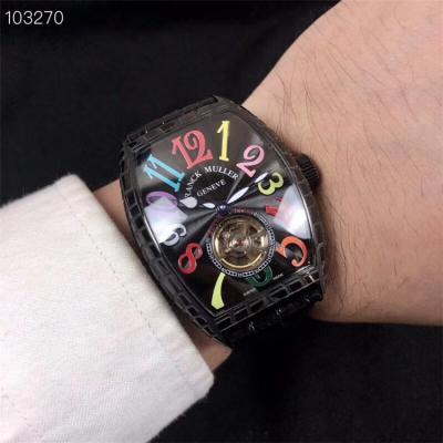 Replica Vanguard A21j Automatic Movement Mens Watch Black Tourbillon Dial Leather Strap C E19