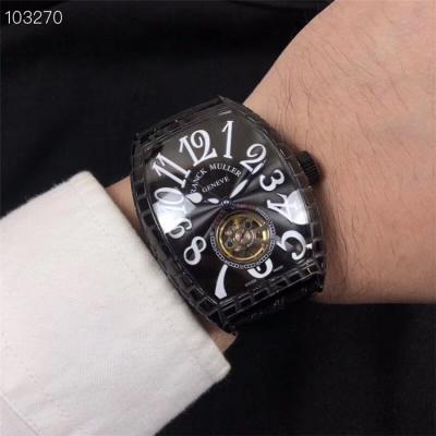 Replica Vanguard A21j Automatic Movement Mens Watch Black Tourbillon Dial Leather Strap C E19